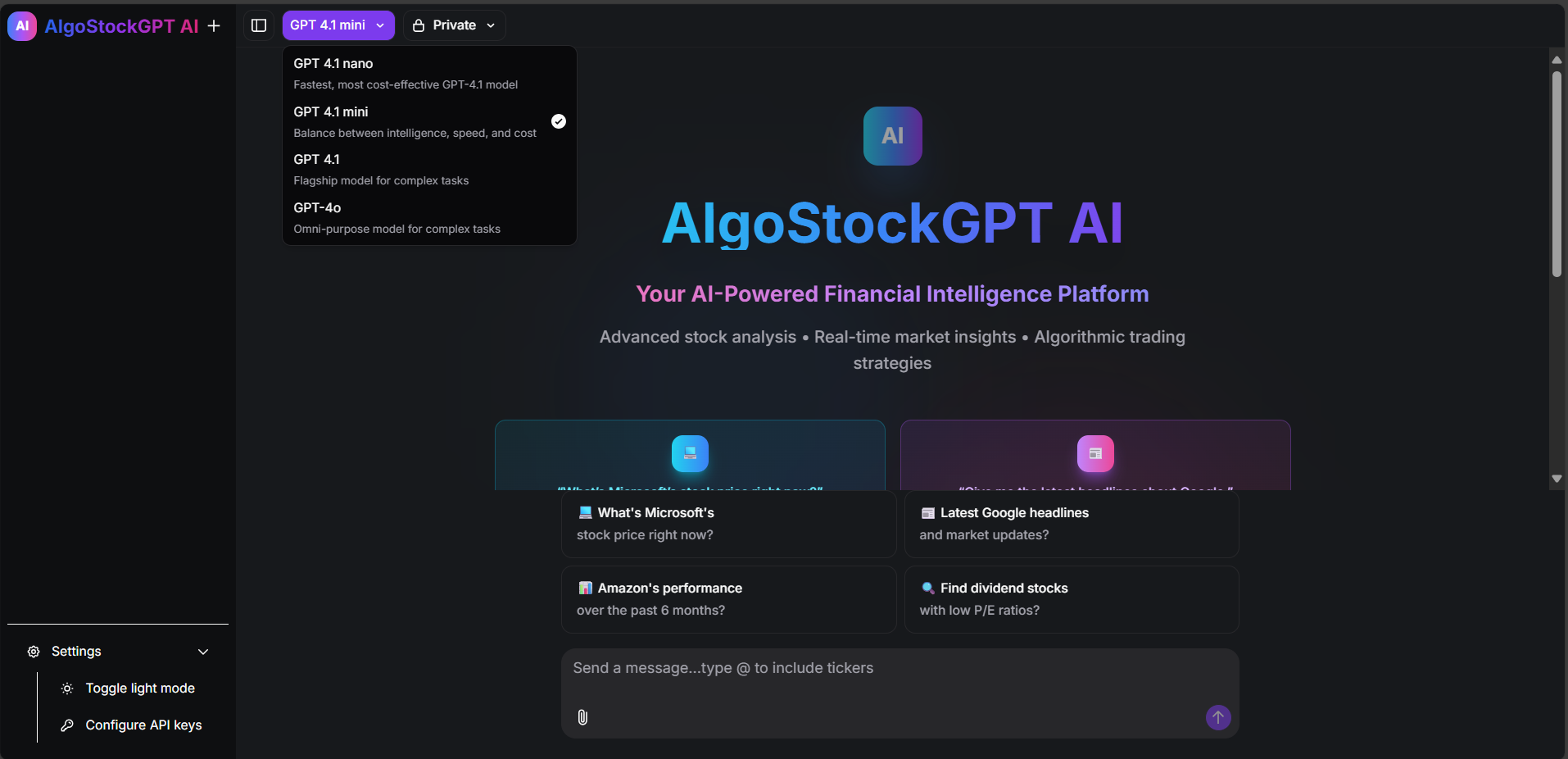 AlgoStockGPT AI